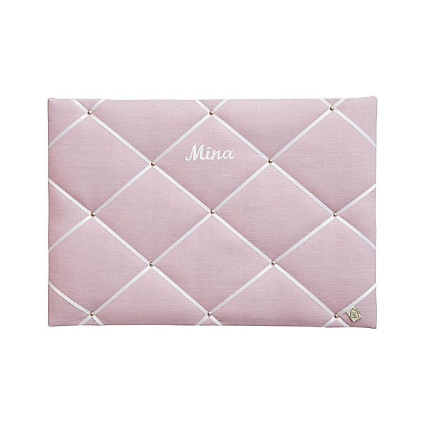 paula & ferdinand Personalisiertes Memoboard LEINEN altrose (Farbe: silber)