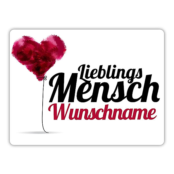 Personalisiertes Tischset mit Namen (Motiv: Lieblingsmensch)