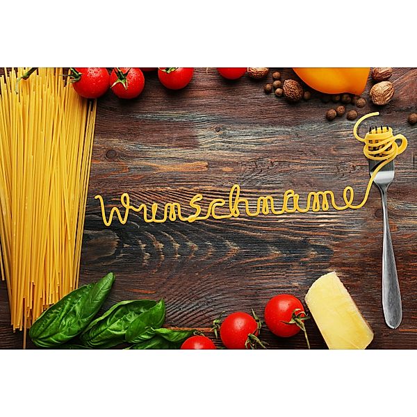 Personalisiertes Tischset mit Namen (Motiv: Spaghetti)