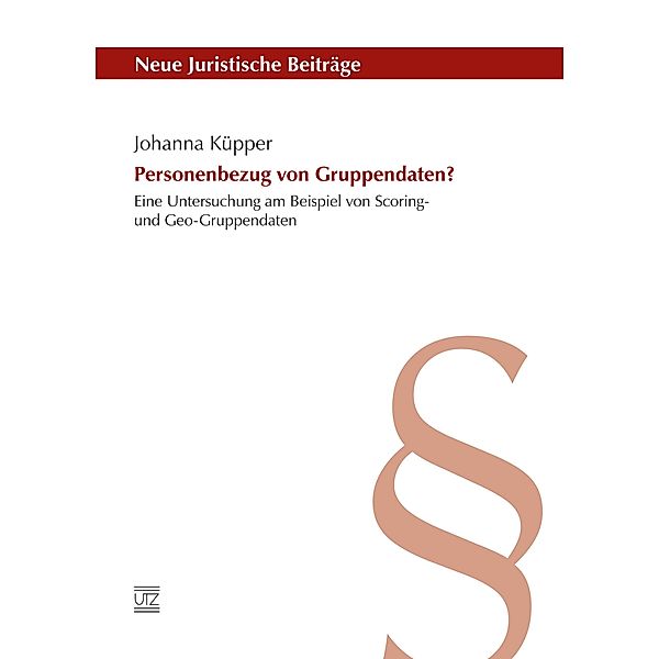 Personenbezug von Gruppendaten? / Neue Juristische Beiträge Bd.114, Johanna Küpper