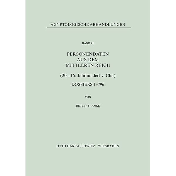 Personendaten aus dem Mittleren Reich (20.-16. Jahrhundert v. Chr.), Detlef Franke