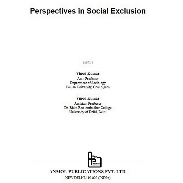 Perspectives In Social Exclusion, Vinod Kumar