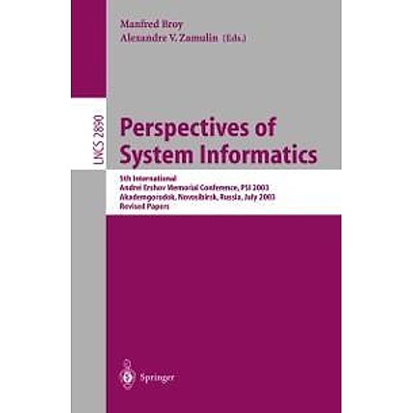 Perspectives of Systems Informatics / Lecture Notes in Computer Science Bd.2890