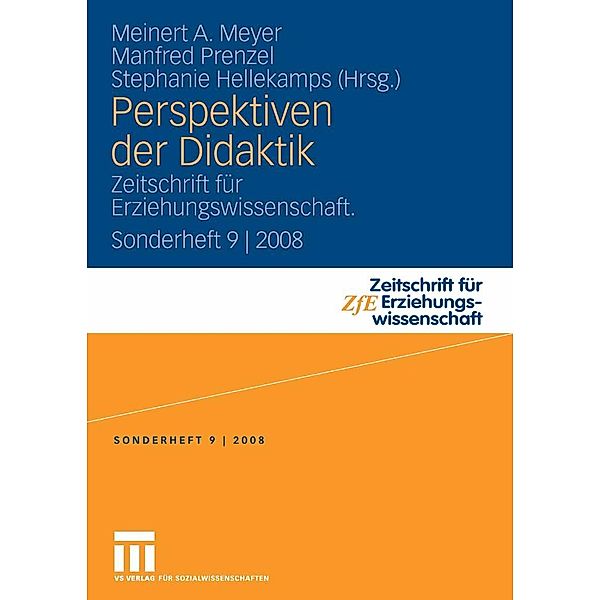 Perspektiven der Didaktik / Zeitschrift für Erziehungswissenschaft - Sonderheft, Meinert A. Meyer, Manfred Prenzel, Stephanie Hellekamps