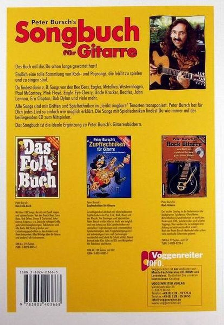 Peter Bursch's Songbuch für Gitarre, m. Audio-CD Buch versandkostenfrei