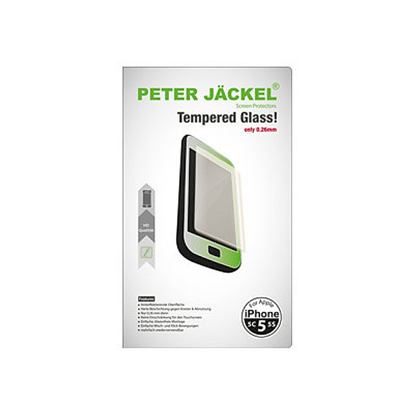 PETER JÄCKEL HD Glas Protector Panzerglas für Apple iPhone 5 / 5c / 5s / SE - 0,26 mm dünn mit hoher Härte und Schlagfestigkeit