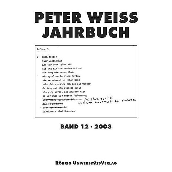 Peter Weiss Jahrbuch für Literatur, Kunst und Politik im 20.