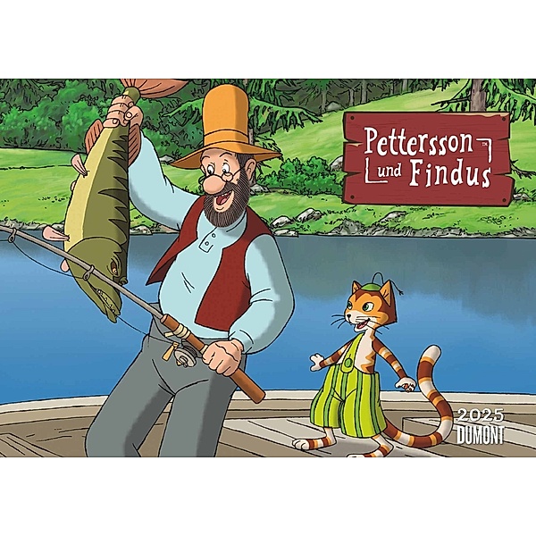 Pettersson & Findus 2025 - Von Sven Nordqvist - Wandkalender für Kinder - Querformat 42 x 29,7 cm