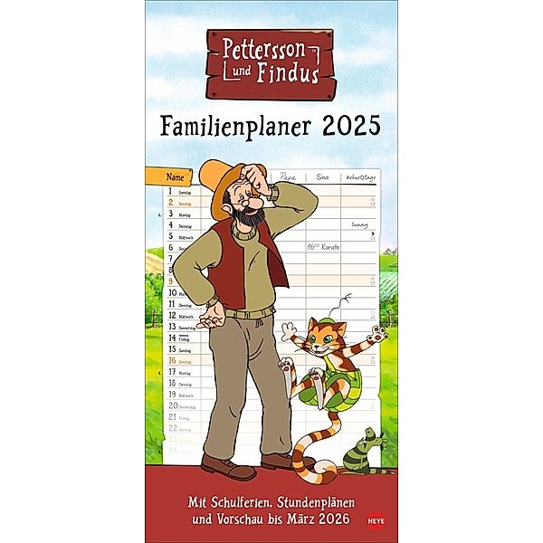 Pettersson und Findus Familienplaner 2025, Sven Nordqvist