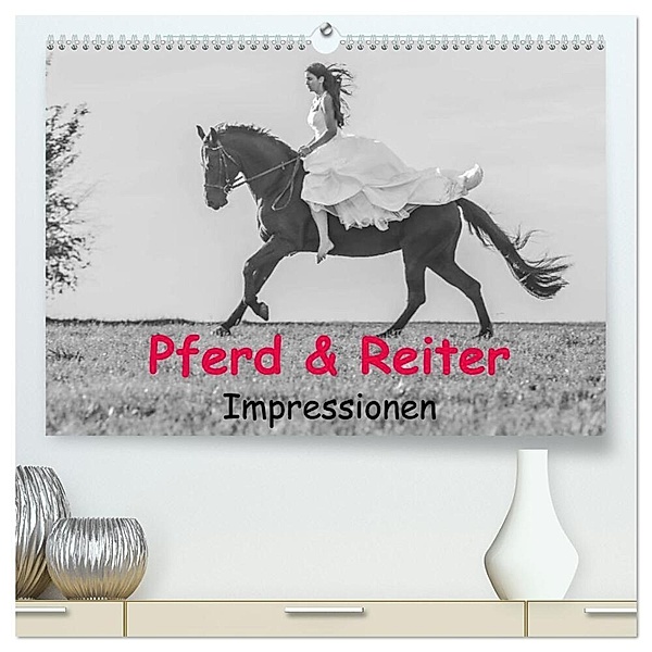 Pferd & Reiter - Impressionen (hochwertiger Premium Wandkalender 2024 DIN A2 quer), Kunstdruck in Hochglanz, Yvonne Obermüller Fotografie