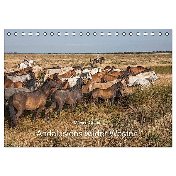 Pferde - Andalusiens wilder Westen (Tischkalender 2024 DIN A5 quer), CALVENDO Monatskalender, Monica Gumm