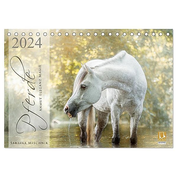 Pferde - Anmut, Eleganz, Magie (Tischkalender 2024 DIN A5 quer), CALVENDO Monatskalender, Sabrina Mischnik