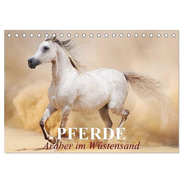 Pferde - Araber im Wüstensand (Tischkalender 2024 DIN A5 quer), CALVENDO Monatskalender, Elisabeth Stanzer