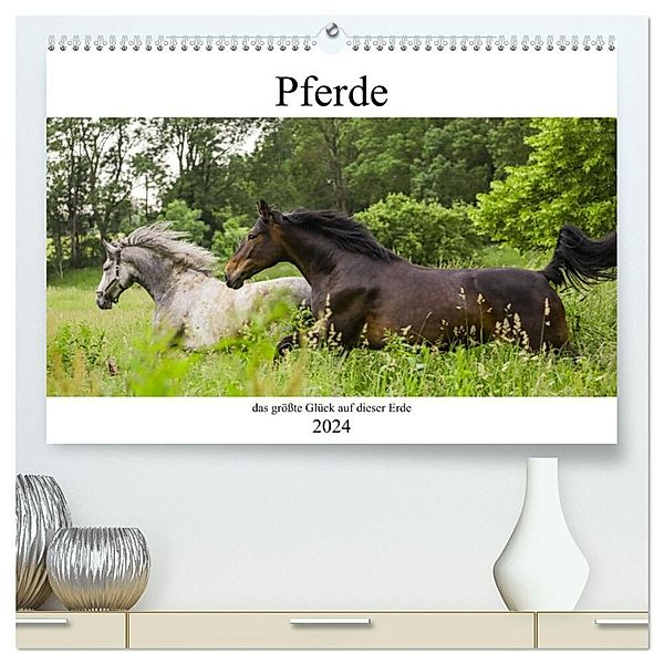 Pferde, das grösste Glück auf dieser Erde (hochwertiger Premium Wandkalender 2024 DIN A2 quer), Kunstdruck in Hochglanz, Elke Laage