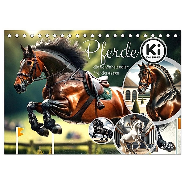 Pferde - die Schönheit edler Pferderassen (Tischkalender 2025 DIN A5 quer), CALVENDO Monatskalender, Calvendo, Marco Warstat