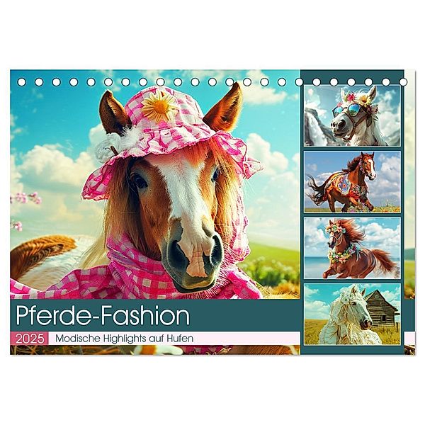 Pferde-Fashion. Modische Highlights auf Hufen (Tischkalender 2025 DIN A5 quer), CALVENDO Monatskalender, Calvendo, Rose Hurley