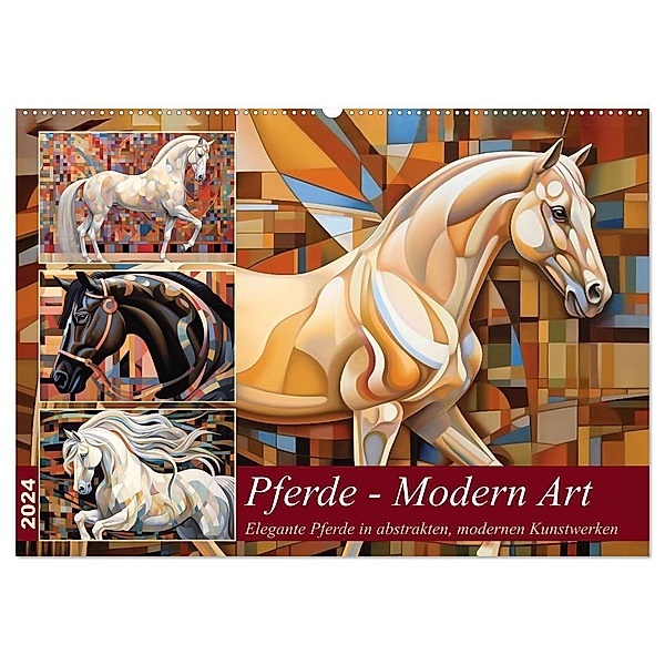 Pferde - Modern Art (Wandkalender 2024 DIN A2 quer), CALVENDO Monatskalender, Kerstin Waurick