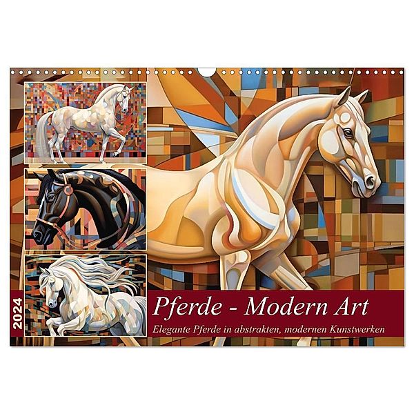 Pferde - Modern Art (Wandkalender 2024 DIN A3 quer), CALVENDO Monatskalender, Kerstin Waurick