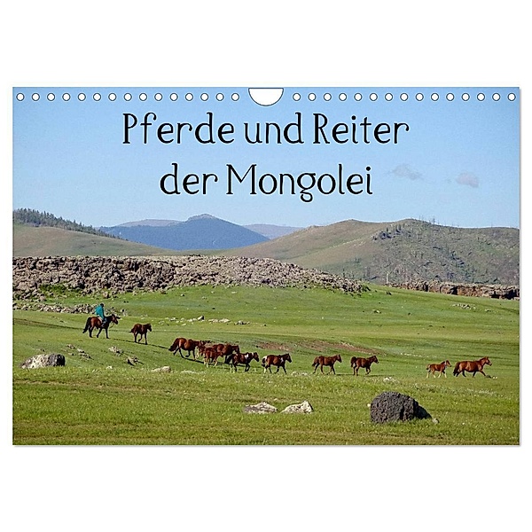 Pferde und Reiter der Mongolei (Wandkalender 2024 DIN A4 quer), CALVENDO Monatskalender, Pu Sys