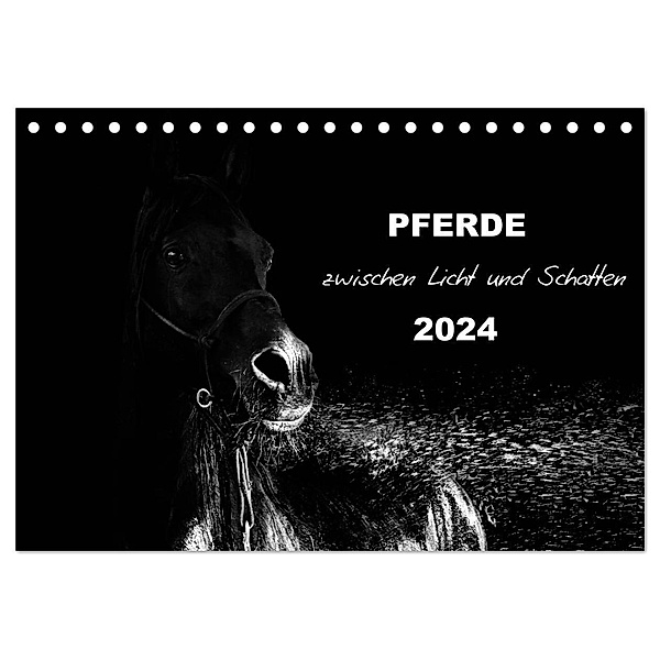 Pferde zwischen Licht und Schatten (Tischkalender 2024 DIN A5 quer), CALVENDO Monatskalender, Sabine Peters Artwork & Photographie