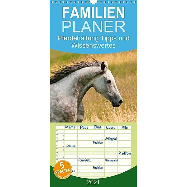 Pferdehaltung Tipps und Wissenswertes - Familienplaner hoch (Wandkalender 2021 , 21 cm x 45 cm, hoch), Meike Bölts