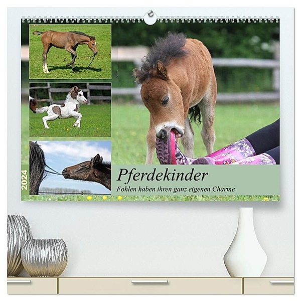 Pferdekinder - Fohlen haben ihren ganz eigenen Charme (hochwertiger Premium Wandkalender 2024 DIN A2 quer), Kunstdruck in Hochglanz, Barbara Mielewczyk