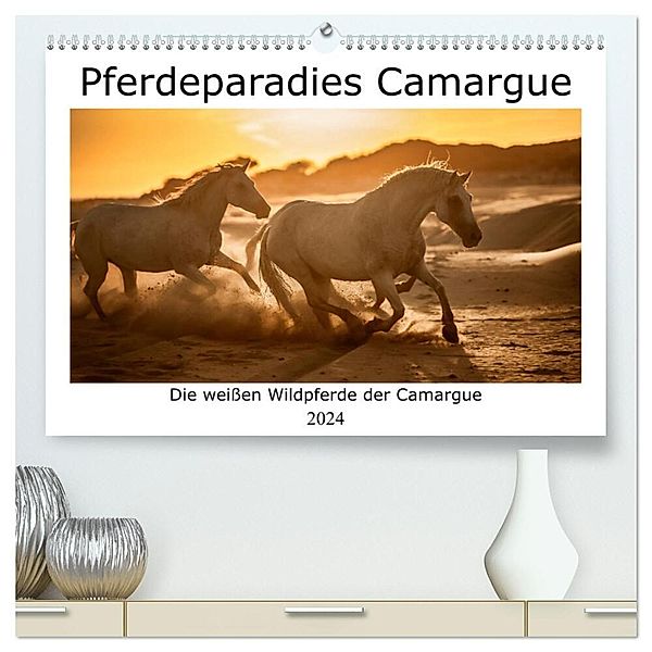 Pferdeparadies Camargue (hochwertiger Premium Wandkalender 2024 DIN A2 quer), Kunstdruck in Hochglanz, Nicola Kassat