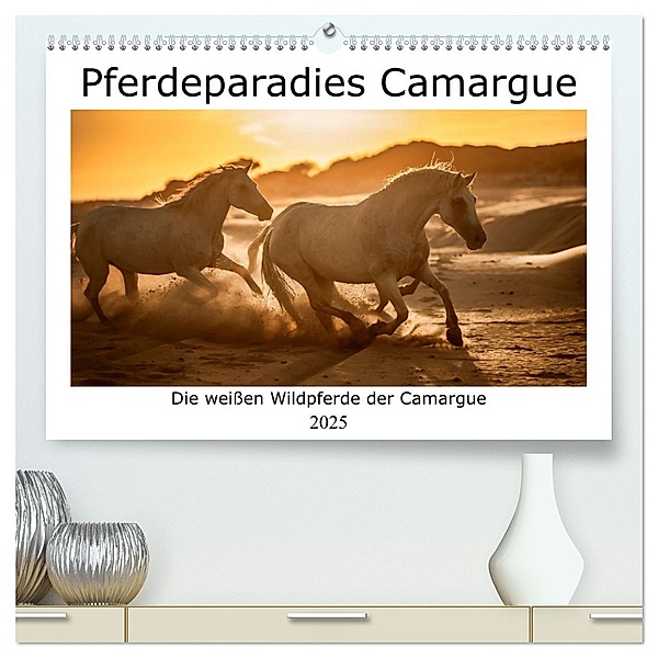 Pferdeparadies Camargue (hochwertiger Premium Wandkalender 2025 DIN A2 quer), Kunstdruck in Hochglanz, Calvendo, Nicola Kassat