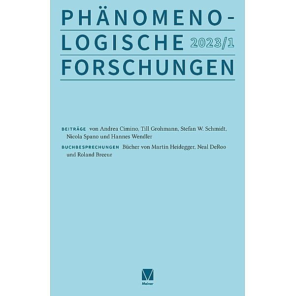 Phänomenologische Forschungen 2023-1 / Phänomenologische Forschungen