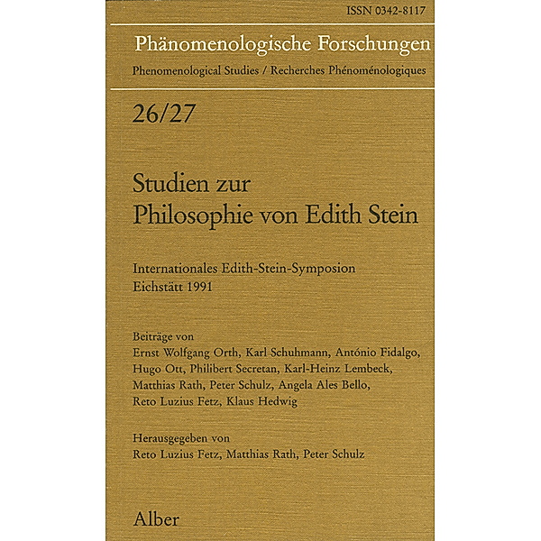 Phänomenologische Forschungen / 26/27 / Studien zur Philosophie von Edith Stein