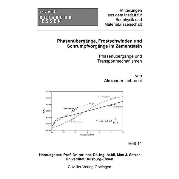 Phasenübergänge, Frostschwinden und Schrumpfvorgänge im Zementstein