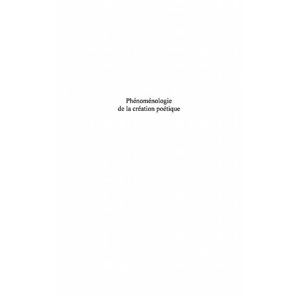 Phenomenologie de la creation poetique / Hors-collection, Jad Hatem