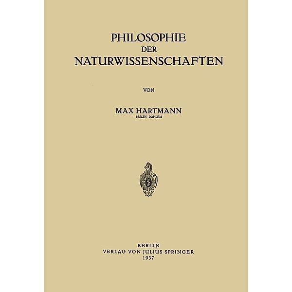 Philosophie der Naturwissenschaften, Max Hartmann