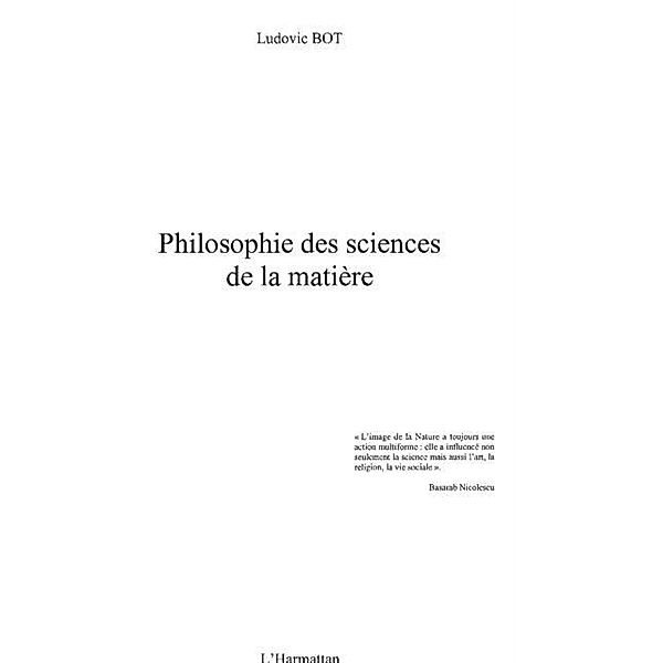 Philosophie des sciences de lamatiere / Hors-collection, Valaoritis Nanos