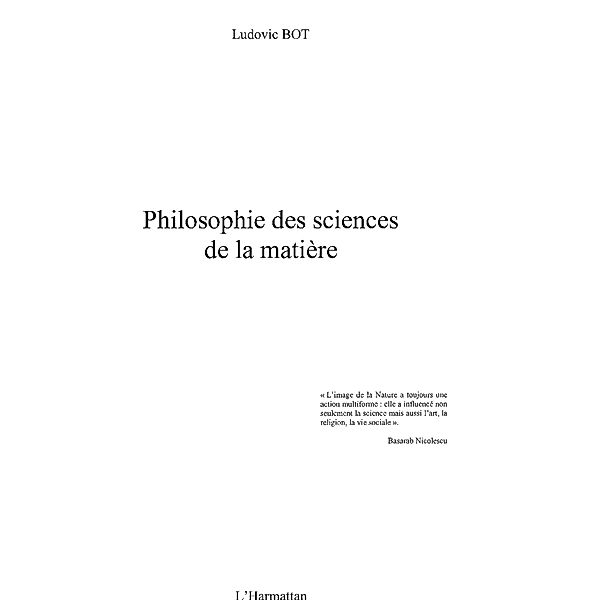 Philosophie des sciences de lamatiere / Hors-collection, Valaoritis Nanos