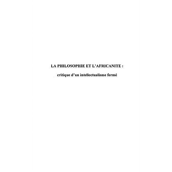 Philosophie et l'africanite critique d'u / Hors-collection, Uwodi Monu M.