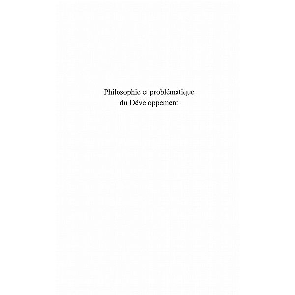 Philosophie et problematique du developp / Hors-collection, Frigul