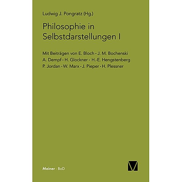 Philosophie in Selbstdarstellungen I