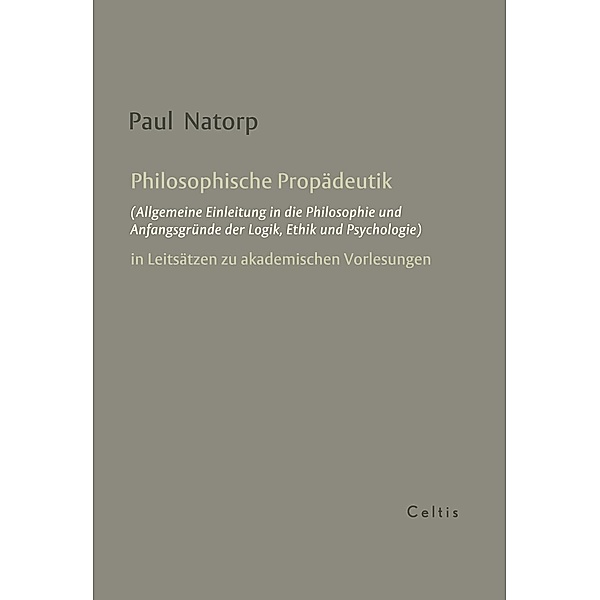 Philosophische Propädeutik, Paul Natorp