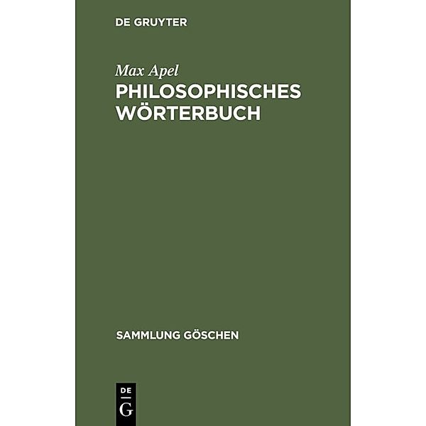 Philosophisches Wörterbuch, Max Apel