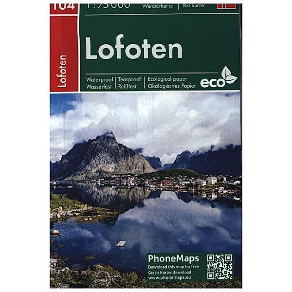 PhoneMaps Wander- Radkarte Norwegen / PM 104 / Lofoten, Wander- Radkarte 1 : 75 000