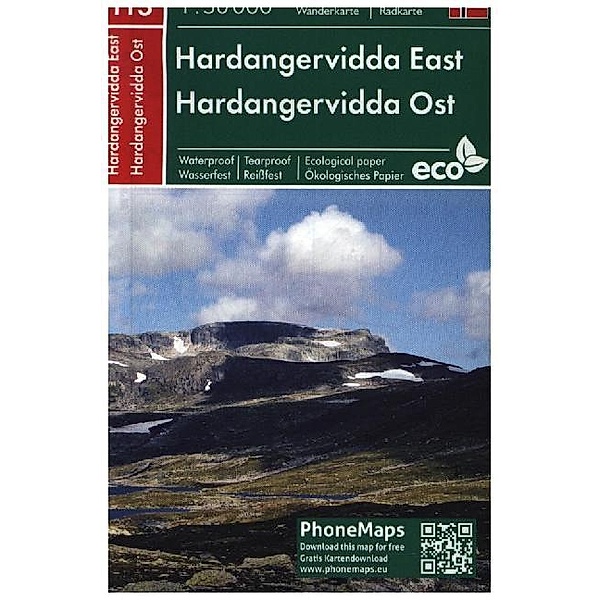 PhoneMaps Wander- Radkarte Norwegen / PM 113 / Hardangervidda Ost, Wander- Radkarte 1 : 50 000