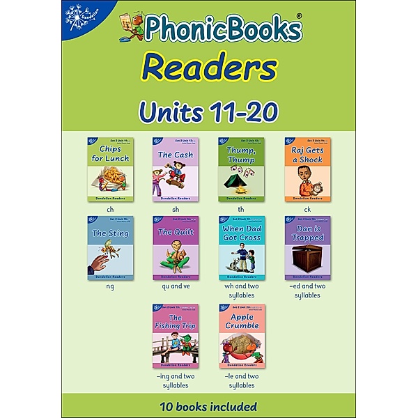 Phonic Books Dandelion Readers Set 2 Units 11-20 / Phonic Books Beginner Decodable Readers, Phonic Books