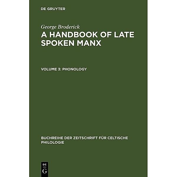 Phonology / Buchreihe der Zeitschrift für celtische Philologie Bd.5, George Broderick