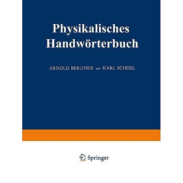 Physikalisches Handwörterbuch, Walther Nernst
