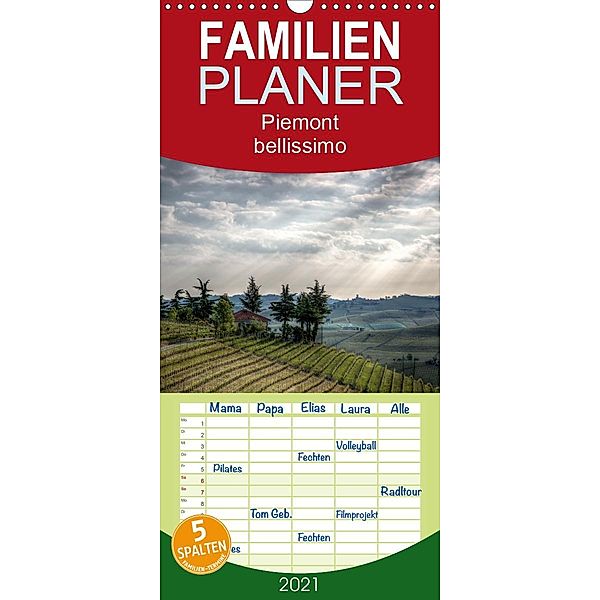 Piemont - bellissimo 2021 - Familienplaner hoch (Wandkalender 2021 , 21 cm x 45 cm, hoch), Sascha Haas
