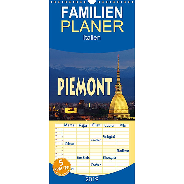 Piemont - Familienplaner hoch (Wandkalender 2019 , 21 cm x 45 cm, hoch)