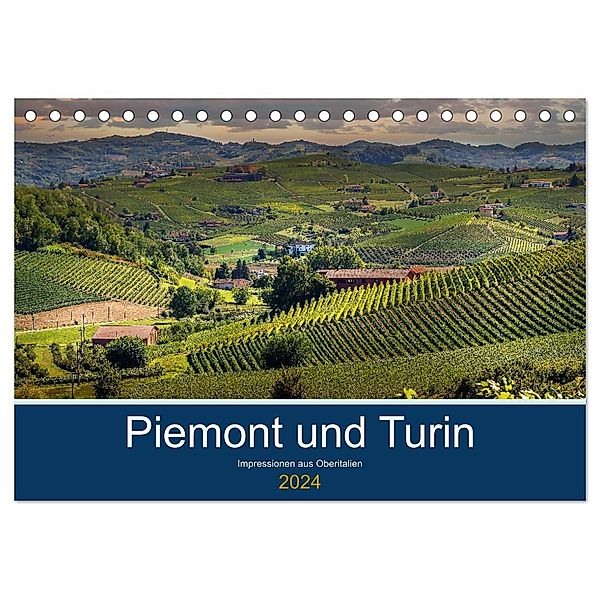 Piemont und Turin (Tischkalender 2024 DIN A5 quer), CALVENDO Monatskalender, Michael Fahrenbach