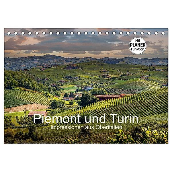 Piemont und Turin (Tischkalender 2024 DIN A5 quer), CALVENDO Monatskalender, Michael Fahrenbach