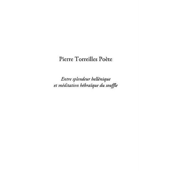 Pierre Toreilles poete / Hors-collection, Paule Plouvier
